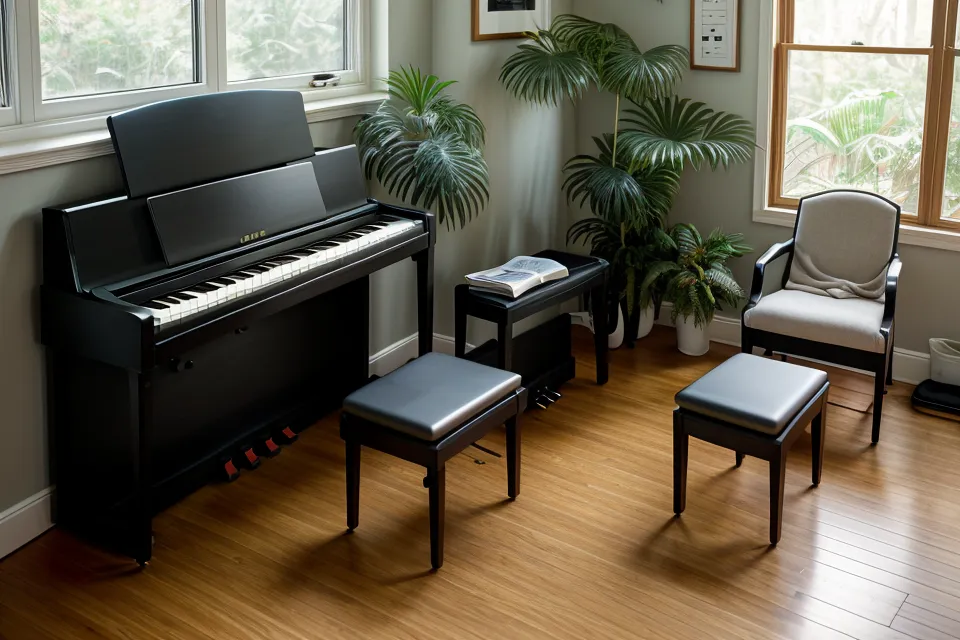 Primer plano de un himnario cristiano antiguo sobre las teclas de un piano.