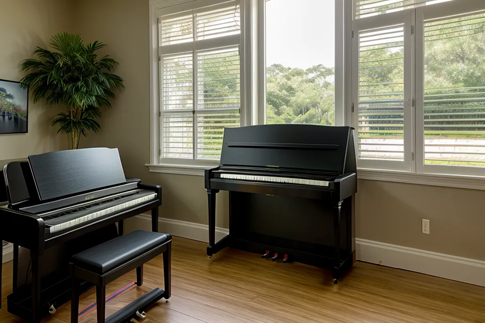 Audífonos sobre el Casio CDP-S110 para practicar oído musical en piano cristiano sin molestar en casa