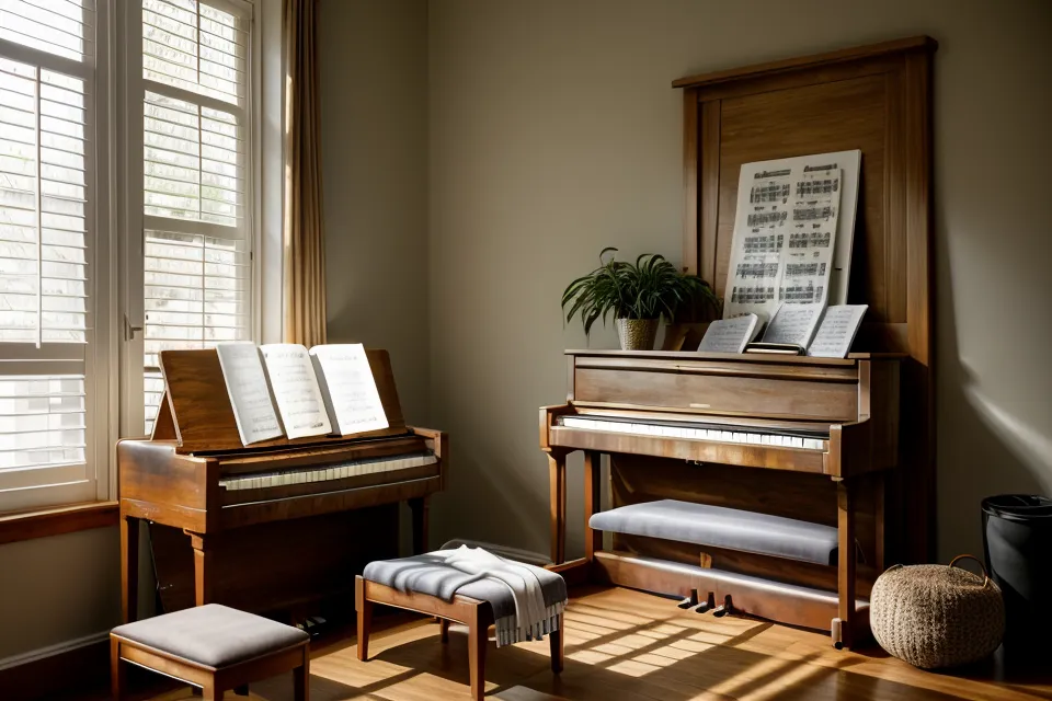Close-up of hands playing a Casio digital piano with a hymnal in background